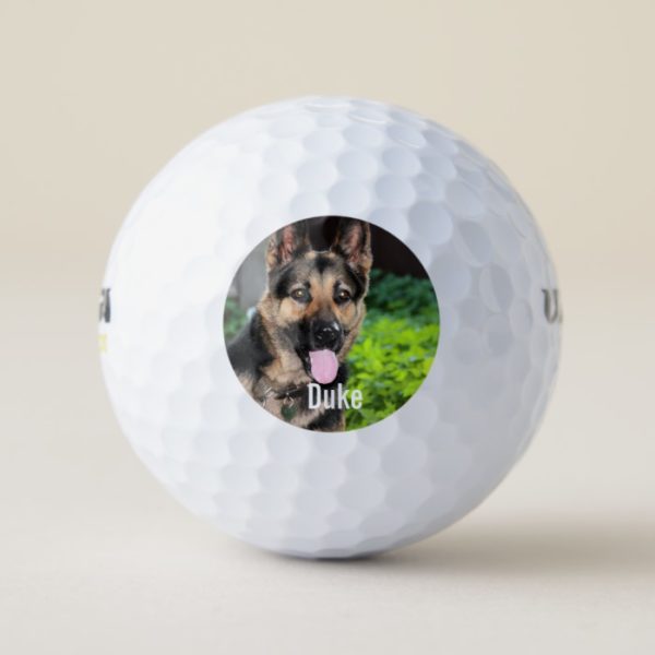 Personalized German Shepherd Dog Photo, Dog Name Golf Balls
