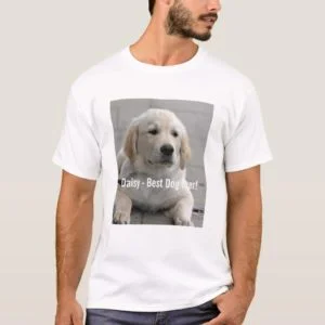 Personalized Golden Retriever Dog Photo and Name T-Shirt