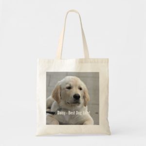 Personalized Golden Retriever Dog Photo and Name Tote Bag