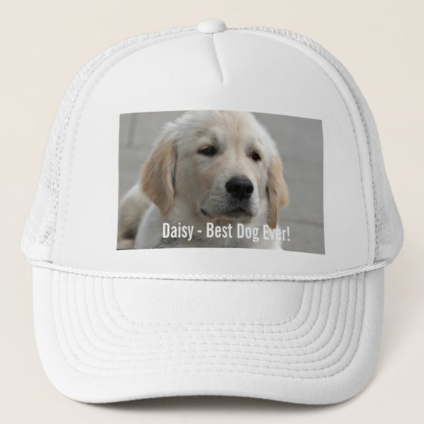 Personalized Golden Retriever Dog Photo and Name Trucker Hat