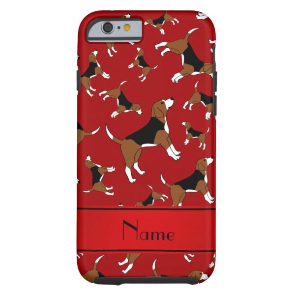 Personalized name red beagle dog pattern Case-Mate iPhone case