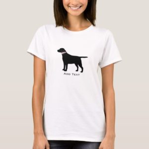 Personalized Preppy Black Lab Dog Silhouette T-Shirt