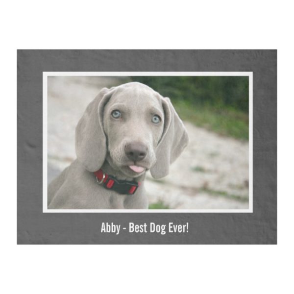 Personalized Weimaraner Dog Photo and Dog Name Fleece Blanket
