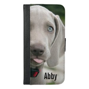 Personalized Weimaraner Dog Photo and Dog Name iPhone Wallet Case