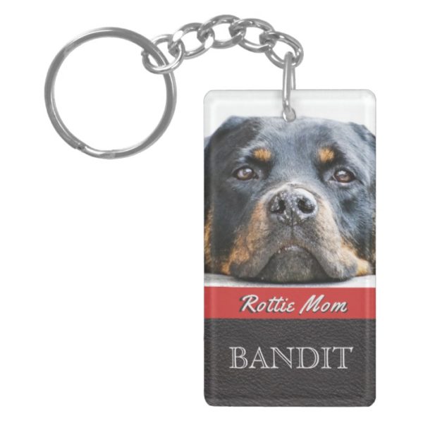 Pet Photo Personalized | Rottie Mom Rottweiler Dog Keychain