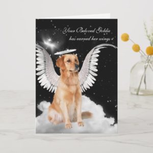 Pet Sympathy Loss of a Dog Retriever Angel Card