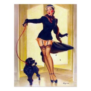 Pin-Up with Poodle Postcard