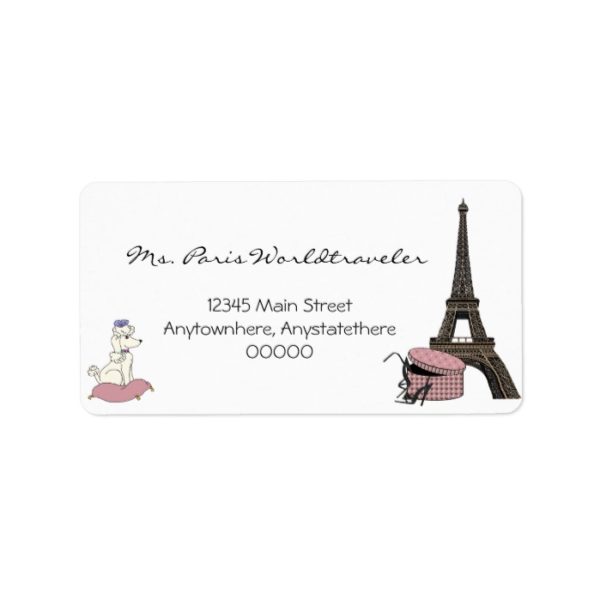 Pink Evening in Paris Eiffel Tower Address Label