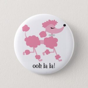 pink poodle button