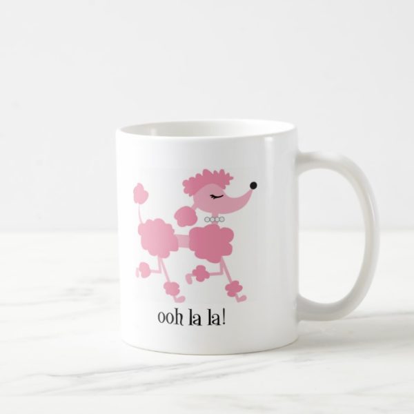 pink poodle coffee mug