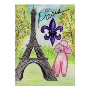 Pink Poodle in Paris poster