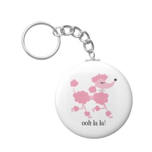 pink poodle keychain