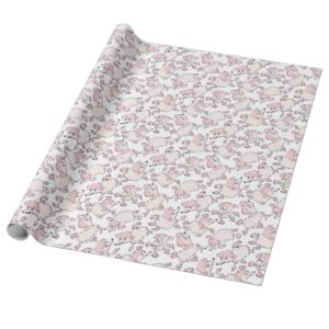 Pink Poodle Pattern Wrapping Paper