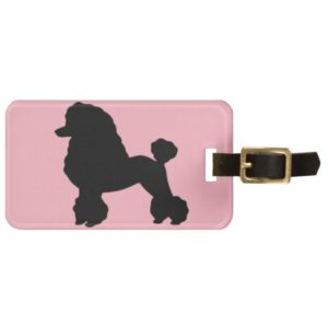 Pink Poodle Skirt Luggage Tag