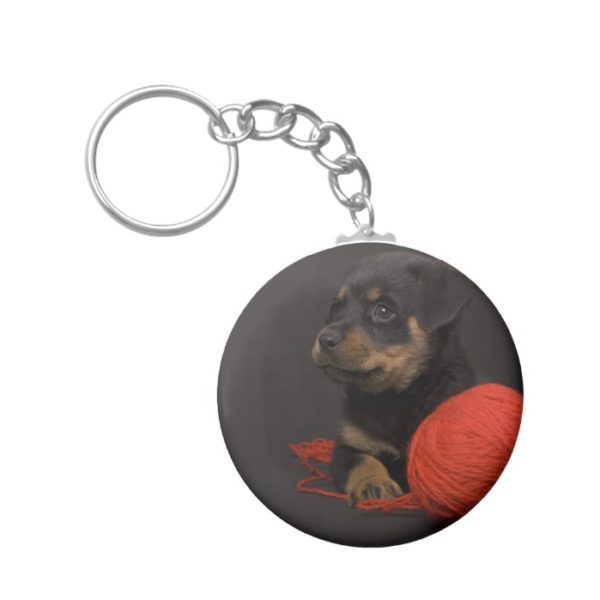 Playing Puppy 7 Keychain