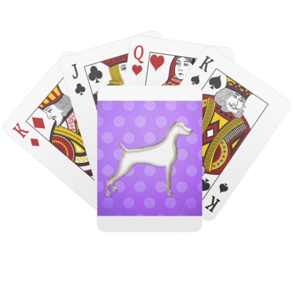Polk-A-Dot Weimaraner Playing Cards (Purple)
