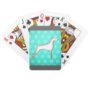 Polk-A-Dot Weimaraner Playing Cards (turquoise)