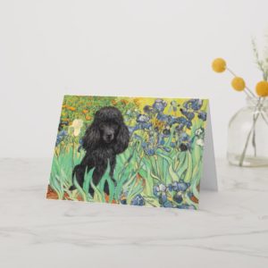 Poodle (black 1) - Irises Card