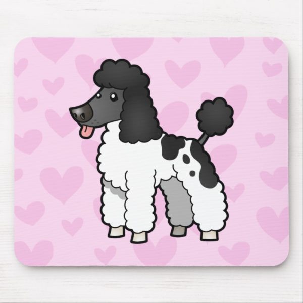 Poodle Love (black parti puppy cut) Mouse Pad