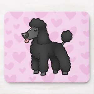 Poodle Love (black puppy cut) Mouse Pad