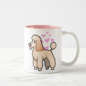 Poodle Love (light apricot puppy cut) Two-Tone Coffee Mug