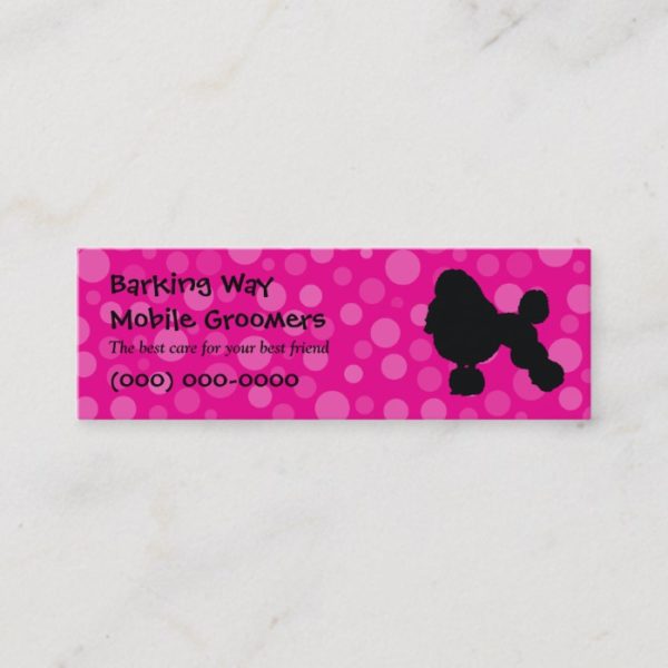 Poodle Pet Care Pink Mini Business Card