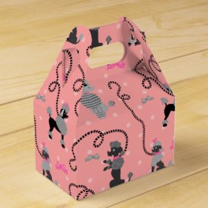 Poodle Skirt Retro Pink and Black 50s Pattern Favor Box