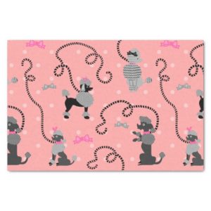 Poodle Skirt Retro Pink and Black 50s Pattern Tissue Paper