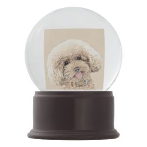 Poodle (Toy, Miniature) Painting Original Dog Art Snow Globe