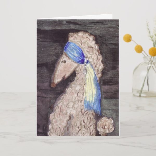 Poodle with the Pearl Earring Card