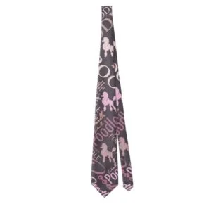 Poodle Word Art Neck Tie