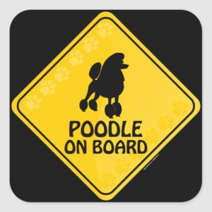 Poodle Xing Square Sticker