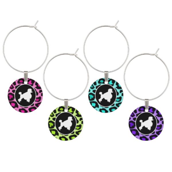 Poodles and Leopards Wine Glass Charm