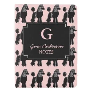 Poodles Blush Pink & Black Custom Notebook
