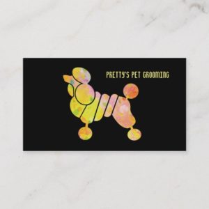 Professional Colorful Poodle Pet Grooming Service Business Card