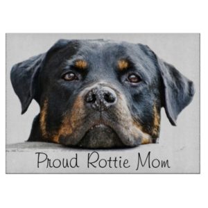 Proud Rottie Mom | Rottweiler Dog Face Cutting Board