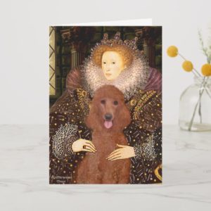 Queen - Dark Red Standard Poodle #1 Card