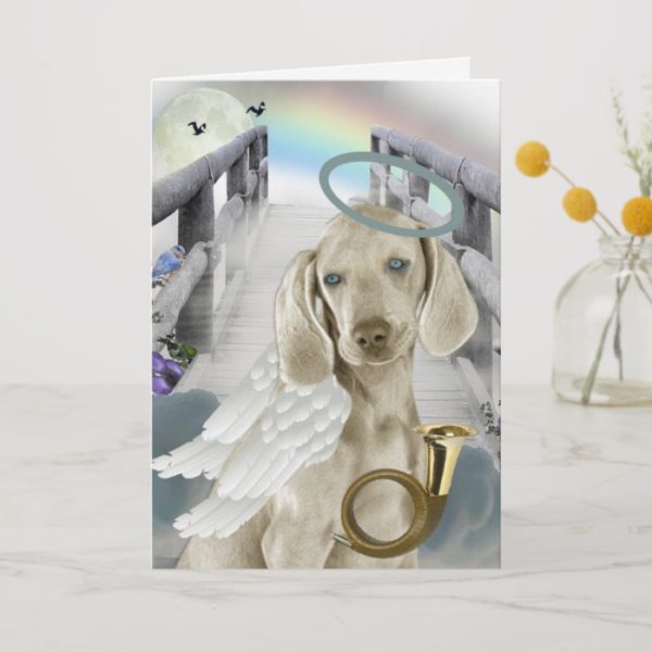 Rainbow Bridge Weimaraner Angel Card