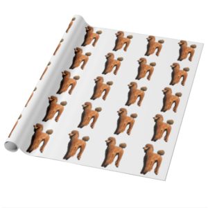 red poodle wrapping paper
