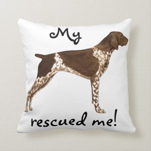 Rescue German Shorthaired Pointer Throw Pillow