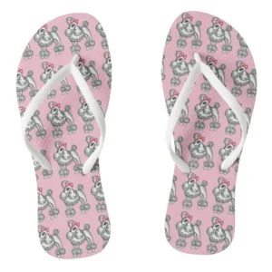 Retro French Poodle Sandals Flip Flops Gift