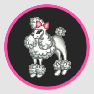 Retro French Poodle Stickers