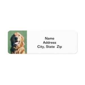 Return Address Label, Golden Retriever Label