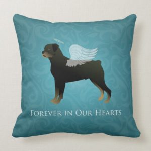 Rottweiler Angel - Pet Memorial Design Throw Pillow