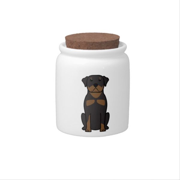 Rottweiler Dog Cartoon Candy Jar