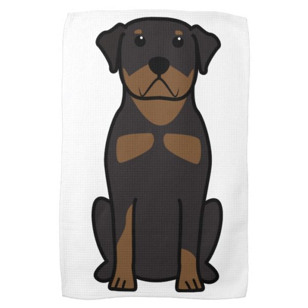 Rottweiler Dog Cartoon Towel