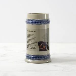 Rottweiler Dog  Father Poem Beer Stein