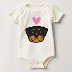 Rottweiler Love Baby Bodysuit