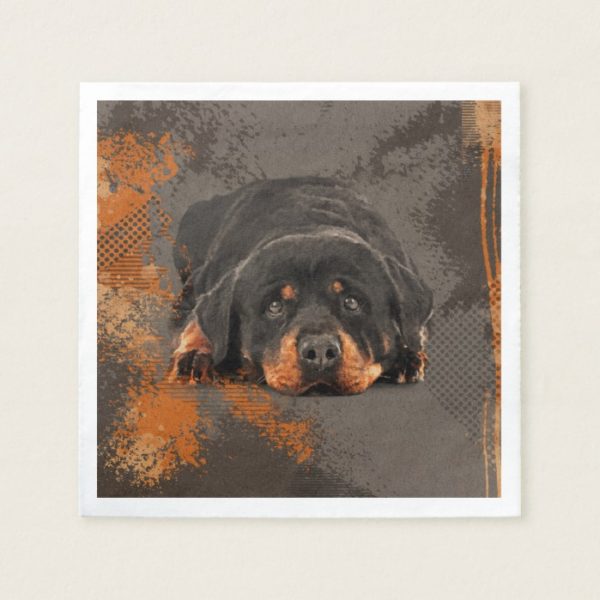 Rottweiler  - Metzgerhund Digital Art Napkin