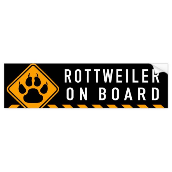 Rottweiler On Board Bumper Sticker